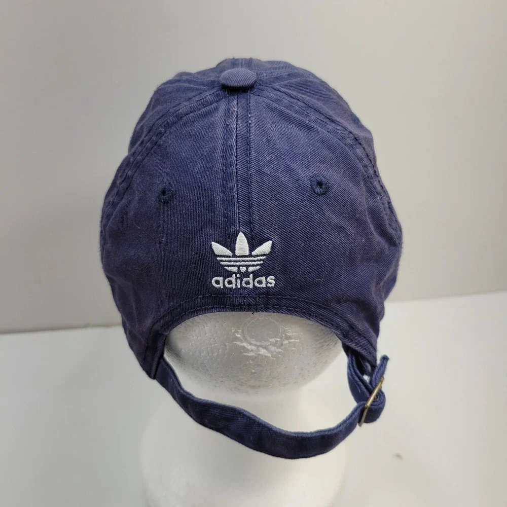adidas Cap Hat Mens OS Navy Embroidered 3 Stripes Logo Adjustable Strapback